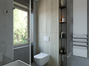 Dom o pow. 90m2 - Mała łazienka z oknem, styl industrialny - zdjęcie od TutajConcept