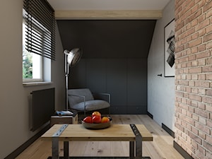 Dom o pow. 90m2 - Średnia szara sypialnia na poddaszu, styl industrialny - zdjęcie od TutajConcept