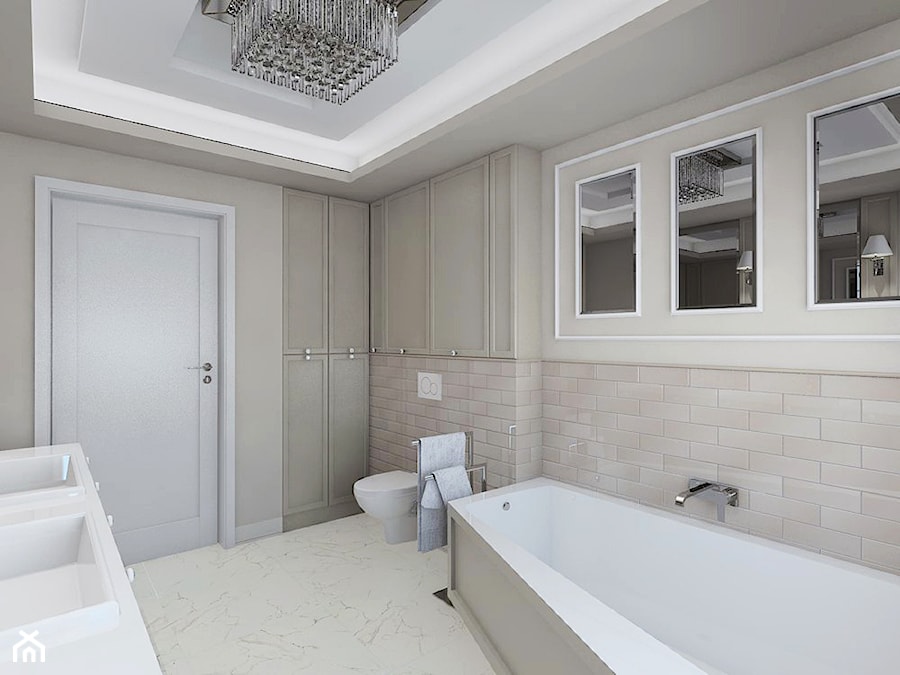 Opaczewska - Duża bez okna z dwoma umywalkami łazienka, styl tradycyjny - zdjęcie od TutajConcept