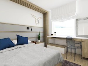 Grodzisk Mazowiecki 50m2 - Średnia biała szara sypialnia, styl nowoczesny - zdjęcie od TutajConcept