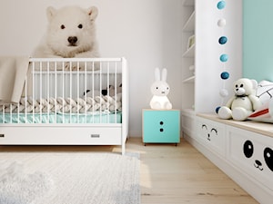 Z nutą glamour - Mały szary zielony pokój dziecka dla niemowlaka dla chłopca dla dziewczynki, styl skandynawski - zdjęcie od TutajConcept