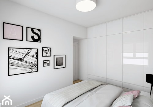 Wilanów - Średnia biała sypialnia, styl nowoczesny - zdjęcie od TutajConcept