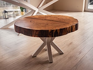 Okrągły stolik kawowy z plastra drewna - zdjęcie od Manufaktura Eco-Deco-Art Piotr Pertek