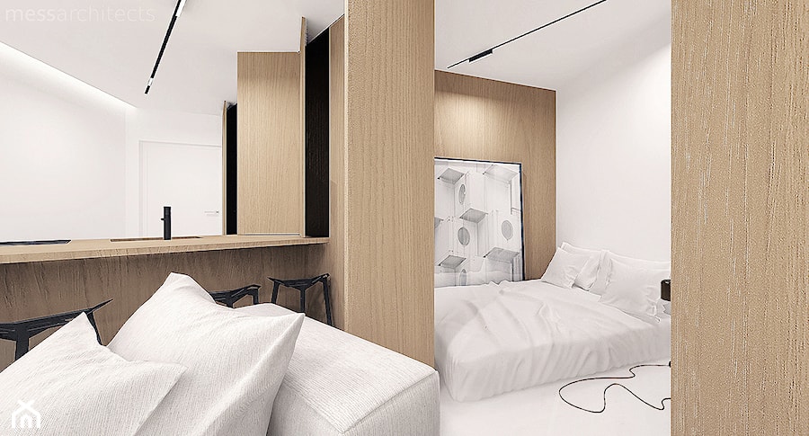 Projekt mieszkania typu studio - Sypialnia, styl minimalistyczny - zdjęcie od mess architects