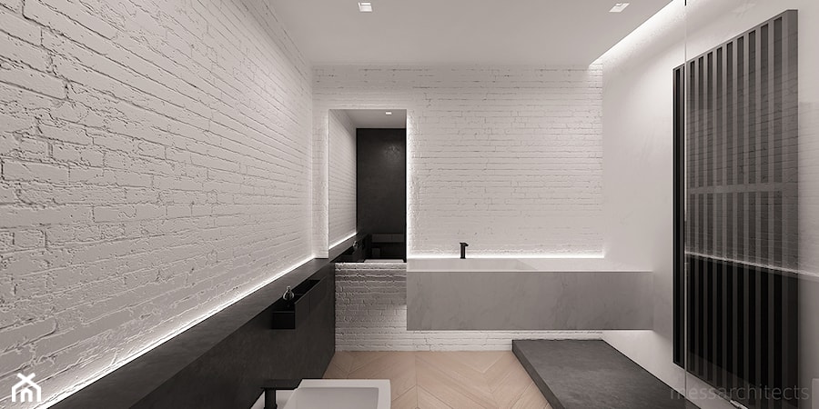 Łódzki loft - Łazienka, styl minimalistyczny - zdjęcie od mess architects