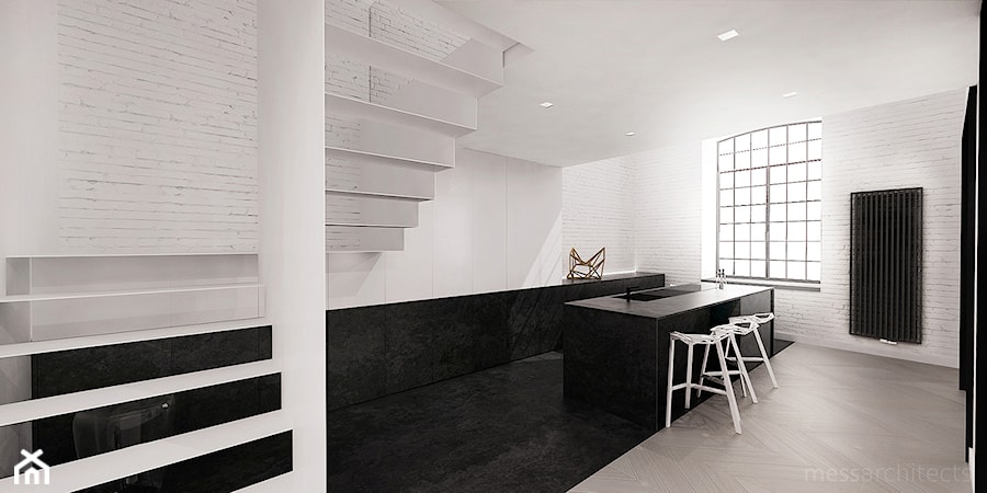 Łódzki loft - Kuchnia, styl minimalistyczny - zdjęcie od mess architects