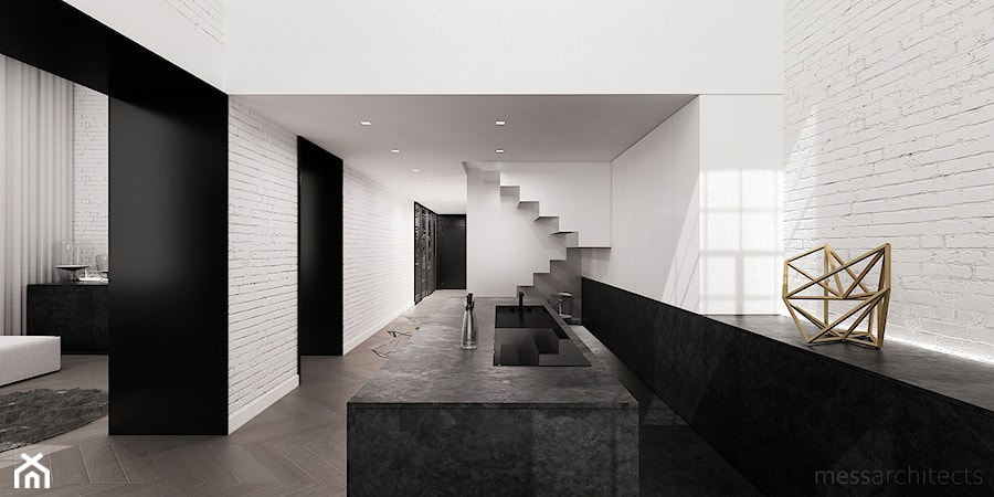 Łódzki loft - Duża kuchnia, styl minimalistyczny - zdjęcie od mess architects