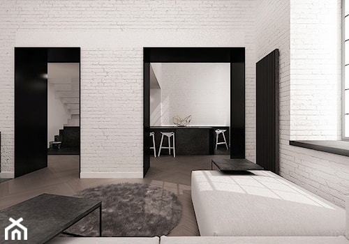 Łódzki loft - Średni biały salon, styl minimalistyczny - zdjęcie od mess architects