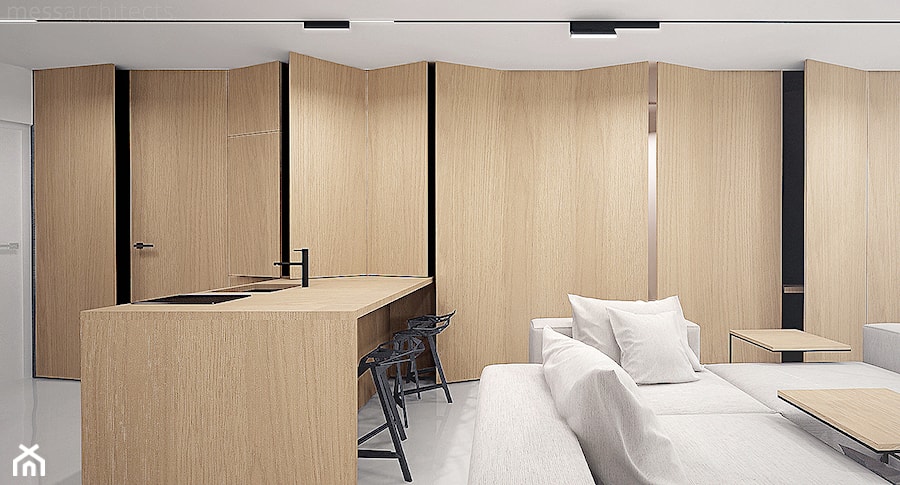 Projekt mieszkania typu studio - Średnia kuchnia, styl minimalistyczny - zdjęcie od mess architects