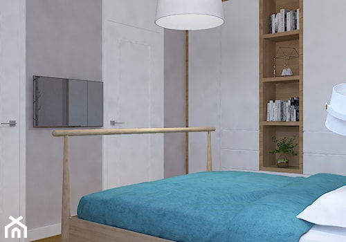 Dom w Smardzewicach - Średnia biała szara sypialnia, styl skandynawski - zdjęcie od Design Factory Studio Projektowe
