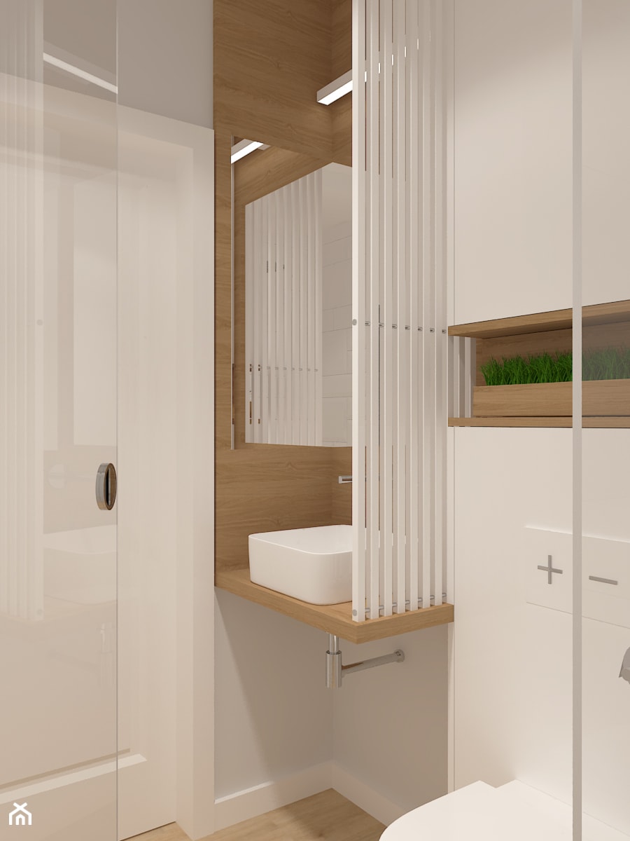 Dom jednorodzinny na Rataja - Mała łazienka, styl skandynawski - zdjęcie od Design Factory Studio Projektowe