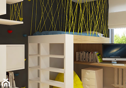 Nowe mieszkanie w starym bloku - Mały czarny szary pokój dziecka dla dziecka dla nastolatka dla chłopca dla dziewczynki, styl nowoczesny - zdjęcie od Design Factory Studio Projektowe