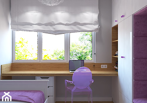 Trzy pokoje na Teofilowie - Mały szary pokój dziecka dla nastolatka dla dziewczynki, styl nowoczesny - zdjęcie od Design Factory Studio Projektowe