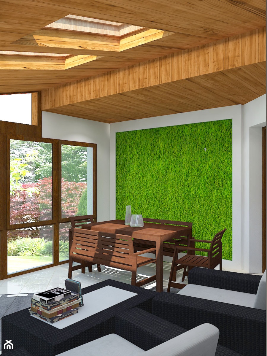 Ogród zimowy - Średni z meblami ogrodowymi taras, styl tradycyjny - zdjęcie od Design Factory Studio Projektowe