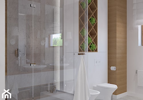 Dom w Smardzewicach - Średnia łazienka z oknem, styl skandynawski - zdjęcie od Design Factory Studio Projektowe