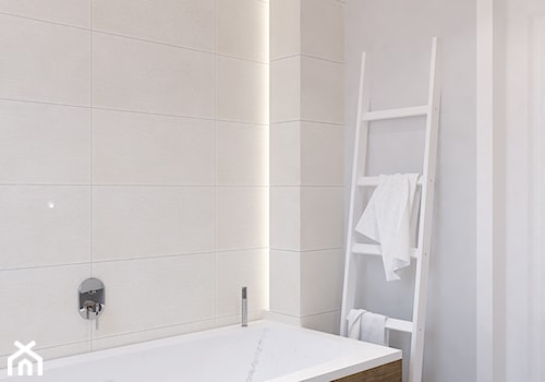 Dom jednorodzinny na Rataja - Mała bez okna łazienka, styl skandynawski - zdjęcie od Design Factory Studio Projektowe
