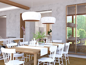 Dom w Smardzewicach - Duża jadalnia jako osobne pomieszczenie, styl skandynawski - zdjęcie od Design Factory Studio Projektowe