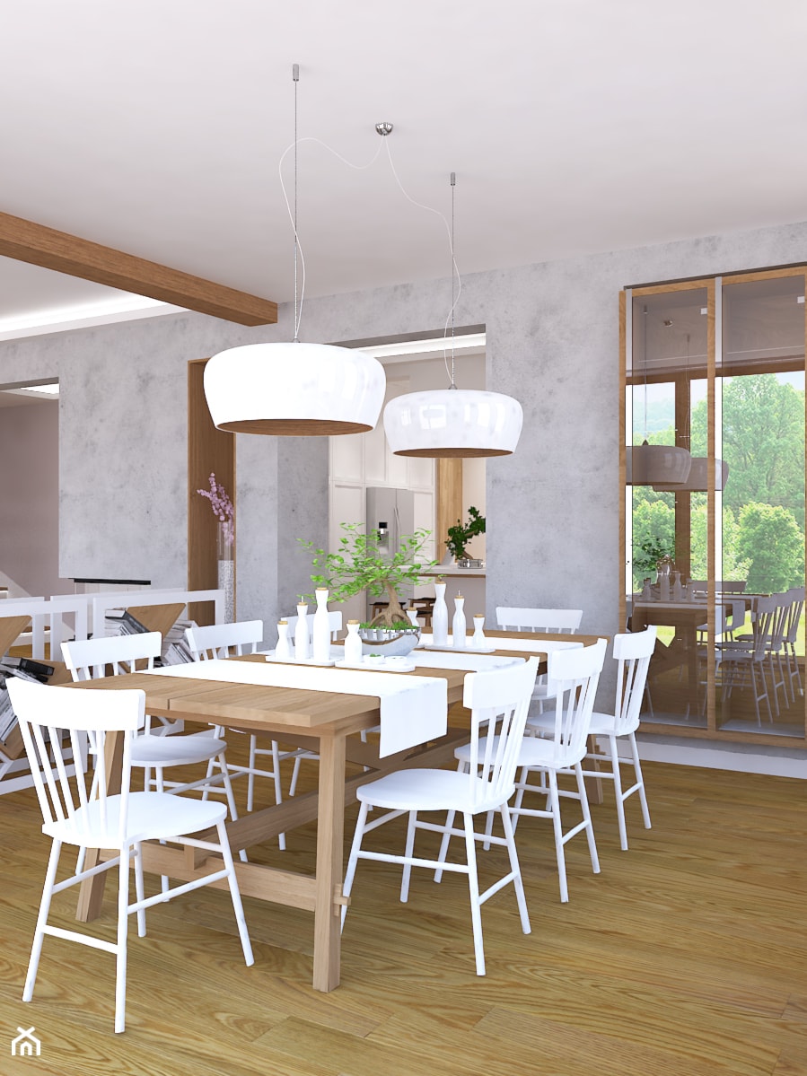Dom w Smardzewicach - Duża jadalnia jako osobne pomieszczenie, styl skandynawski - zdjęcie od Design Factory Studio Projektowe