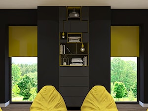 Dom jednorodzinny w Rąbieniu - Średni czarny hol / przedpokój, styl nowoczesny - zdjęcie od Design Factory Studio Projektowe