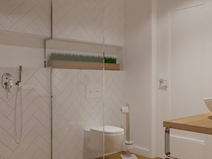 Dom w Smardzewicach - Średnia bez okna z punktowym oświetleniem łazienka, styl skandynawski - zdjęcie od Design Factory Studio Projektowe