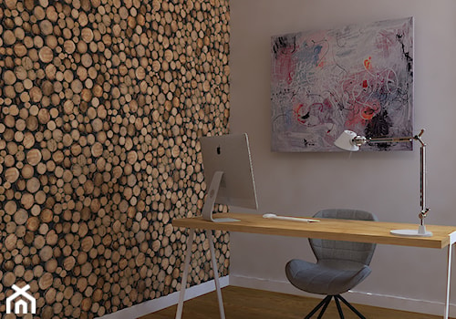 Dom w Smardzewicach - Małe szare biuro, styl skandynawski - zdjęcie od Design Factory Studio Projektowe