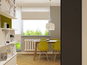 Nowe mieszkanie w starym bloku - Średnia czarna szara jadalnia jako osobne pomieszczenie, styl skandynawski - zdjęcie od Design Factory Studio Projektowe