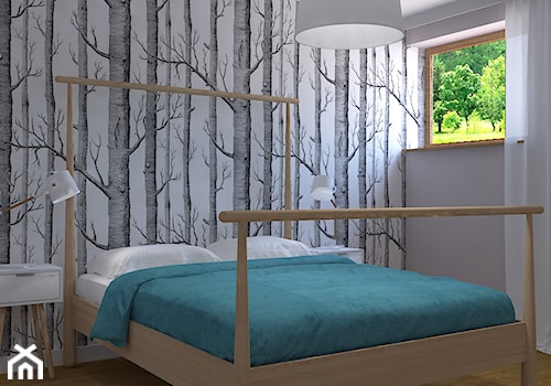 Dom w Smardzewicach - Średnia biała sypialnia, styl skandynawski - zdjęcie od Design Factory Studio Projektowe