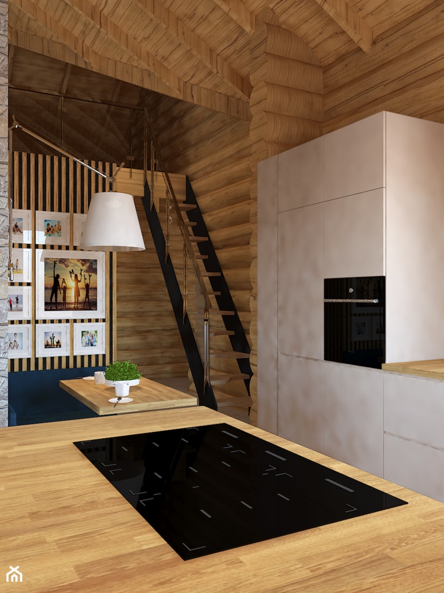 Dom z bali pod Zgierzem - Kuchnia, styl nowoczesny - zdjęcie od Design Factory Studio Projektowe