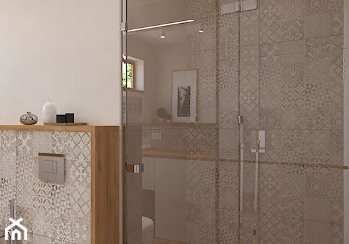 Dom jednorodzinny w Konstantynowie - Mała bez okna łazienka, styl skandynawski - zdjęcie od Design Factory Studio Projektowe