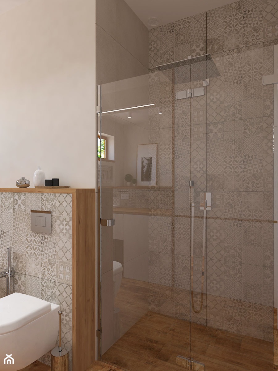 Dom jednorodzinny w Konstantynowie - Mała bez okna łazienka, styl skandynawski - zdjęcie od Design Factory Studio Projektowe