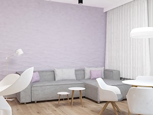 Apartament na Rudzkiej - Szary salon z jadalnią, styl skandynawski - zdjęcie od Design Factory Studio Projektowe