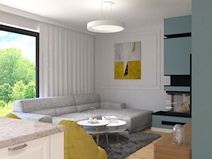 Dom jednorodzinny na Rataja - Średni biały salon, styl skandynawski - zdjęcie od Design Factory Studio Projektowe
