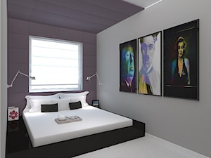 Okolice Obywatelskiej w Łodzi - Mała szara sypialnia, styl nowoczesny - zdjęcie od Design Factory Studio Projektowe