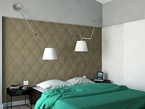 Osiedle Moderna Łódź - Mała biała szara sypialnia na poddaszu, styl nowoczesny - zdjęcie od Design Factory Studio Projektowe