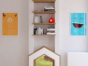 Dom jednorodzinny na Rataja - Mały szary pokój dziecka dla dziecka dla chłopca dla dziewczynki, styl skandynawski - zdjęcie od Design Factory Studio Projektowe