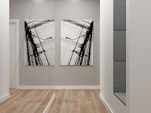 Apartament na Rudzkiej - Mały biały szary hol / przedpokój, styl nowoczesny - zdjęcie od Design Factory Studio Projektowe
