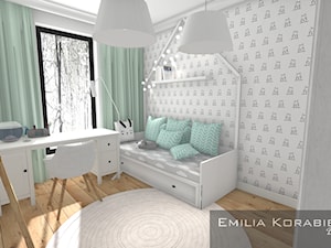 DZIECIĘCE - Średni biały pokój dziecka dla dziecka dla dziewczynki, styl nowoczesny - zdjęcie od EMILIA KORABIEC DESIGN