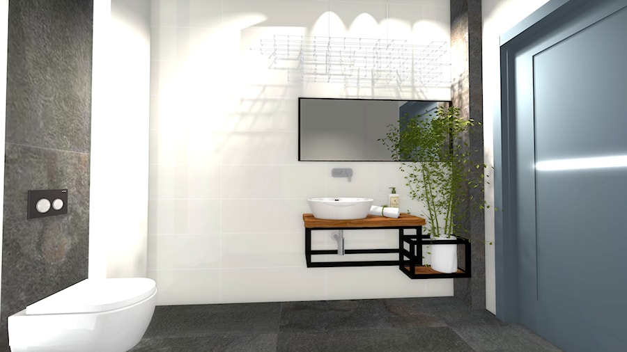 ŁAZIENKI - Średnia bez okna z lustrem łazienka, styl nowoczesny - zdjęcie od EMILIA KORABIEC DESIGN