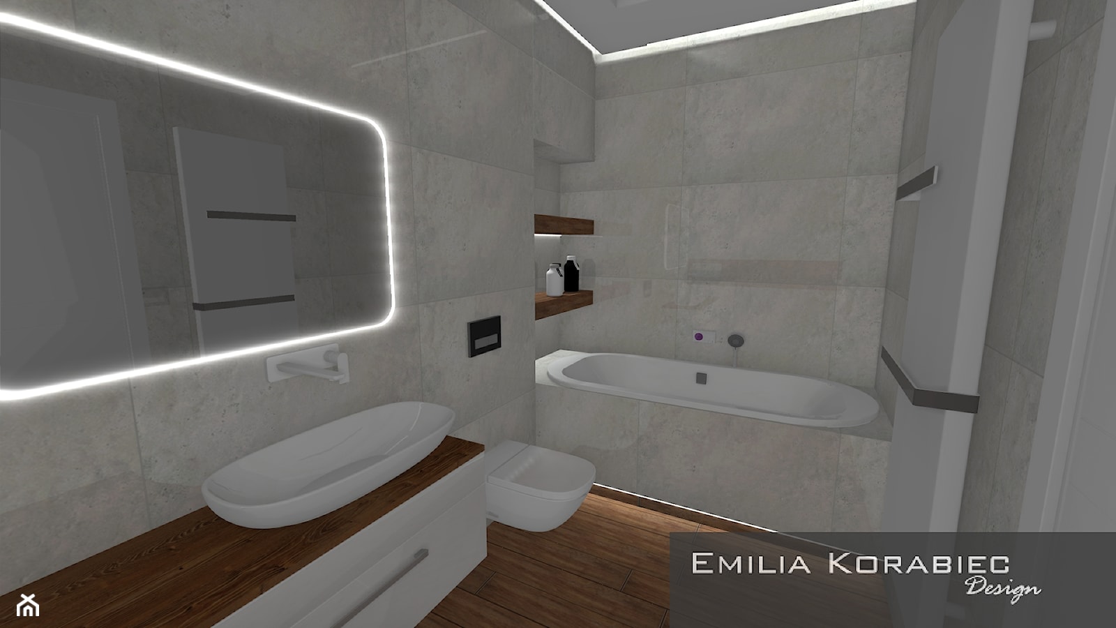 ŁAZIENKA NOWOCZESNA EMILIA KORABIEC DESIGN - zdjęcie od EMILIA KORABIEC DESIGN - Homebook