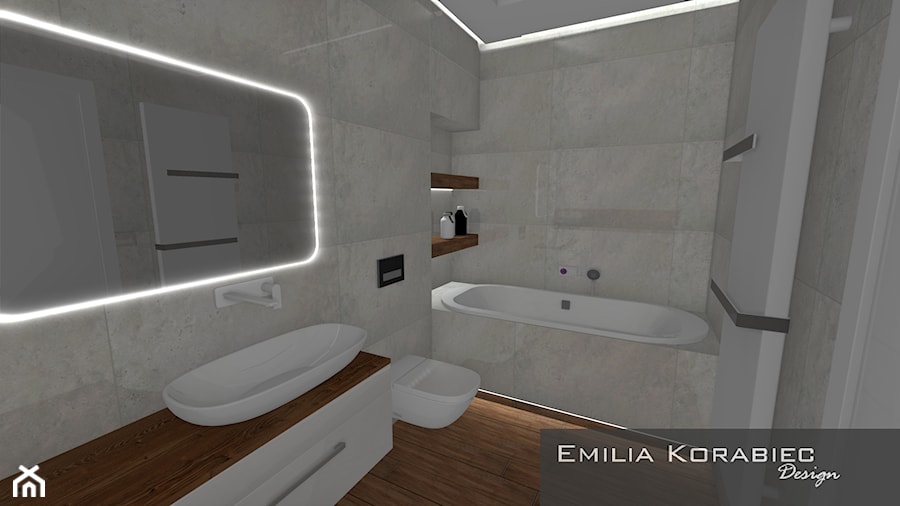 ŁAZIENKA NOWOCZESNA EMILIA KORABIEC DESIGN - zdjęcie od EMILIA KORABIEC DESIGN