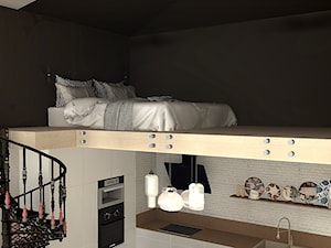 Mieszkanie z antresolą - Sypialnia, styl nowoczesny - zdjęcie od Pięknie.tu & PięknyMebel.pl: projektowanie wnętrz, schody i meble na wymiar