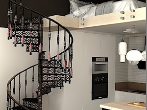 Mieszkanie z antresolą - Salon, styl nowoczesny - zdjęcie od Pięknie.tu & PięknyMebel.pl: projektowanie wnętrz, schody i meble na wymiar