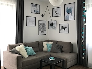 Mieszkanie w Krakowie - Mały szary salon, styl nowoczesny - zdjęcie od aagaagusiaa