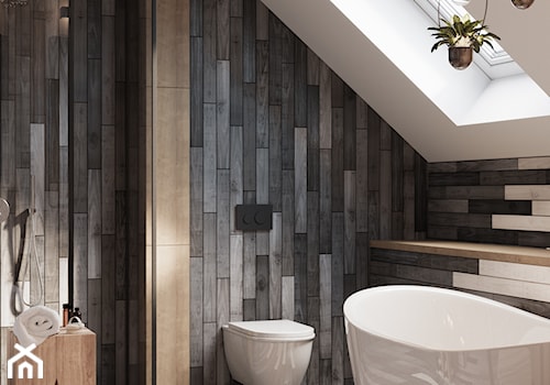 dom_swarzędz - Średnia na poddaszu łazienka z oknem, styl rustykalny - zdjęcie od Dorota Zamojska