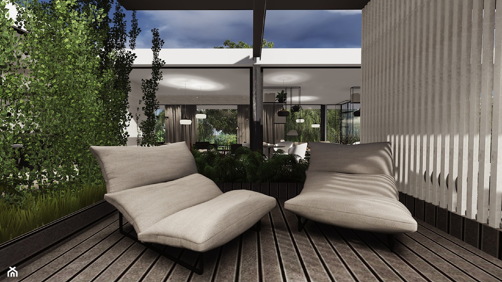 pawilon klubokawiarni - Średni z meblami ogrodowymi taras z tyłu domu, styl nowoczesny - zdjęcie od KOKON zespół architektoniczny - Homebook