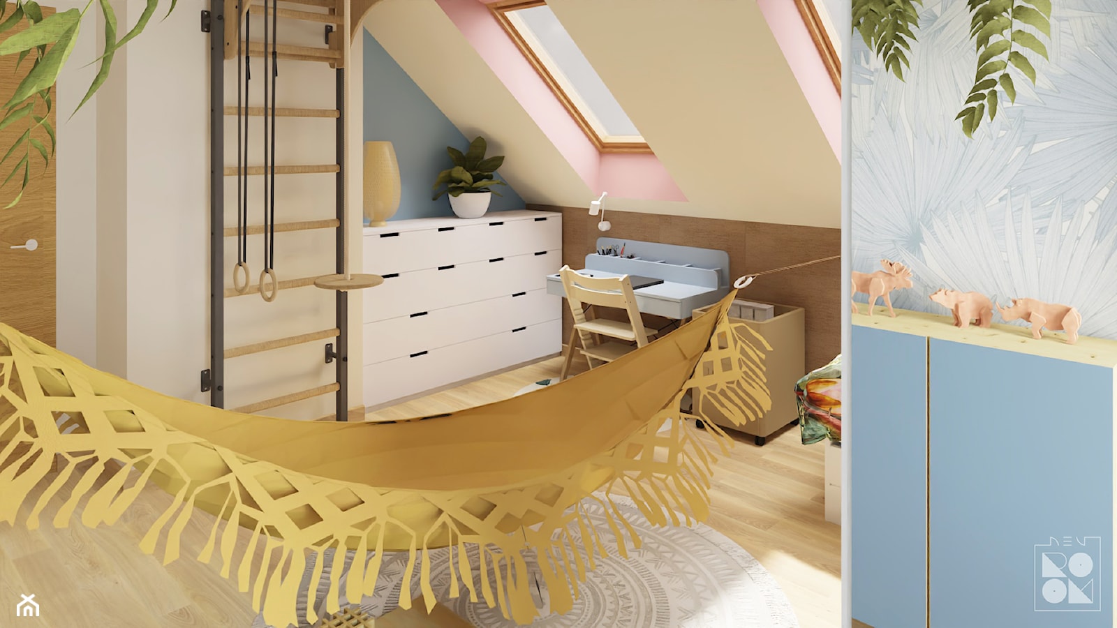 Pokój na poddaszu - Pokój dziecka, styl nowoczesny - zdjęcie od NEUROOM - wspierające pokoje dla dzieci - Homebook
