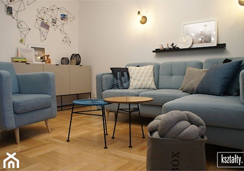 Mieszkanie na Ruczaju - Mały biały salon, styl skandynawski - zdjęcie od KSZTAŁTY
