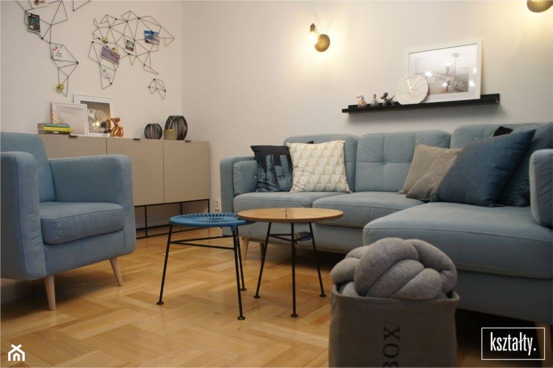 Mieszkanie na Ruczaju - Mały biały salon, styl skandynawski - zdjęcie od KSZTAŁTY - Homebook