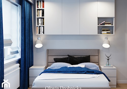 Projekt mieszkania na Śląsku - Mała biała sypialnia, styl nowoczesny - zdjęcie od Projektowanie Wnętrz Oliwia Drobnicka