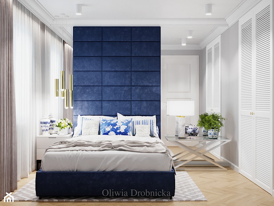 Klasyczna elegancja w nowoczesnym wydaniu - Średnia szara sypialnia, styl tradycyjny - zdjęcie od Projektowanie Wnętrz Oliwia Drobnicka